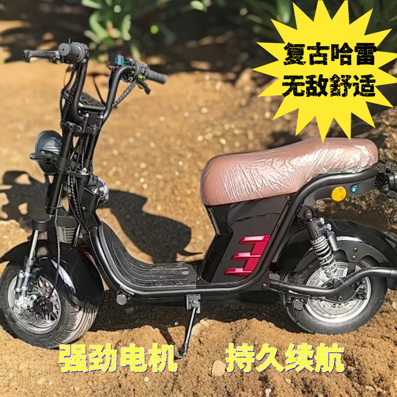 跨境厂家巴西款新锂电哈雷电动车两轮电动摩托车高端配置48v20ah