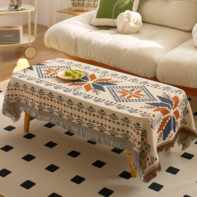 Ethnic Style Tablecloth Outdoor Camping Dining Table Tablecloth Sister Tea Party Atmosphere Tablecloth High Color Value Coffee Table Tablecloth