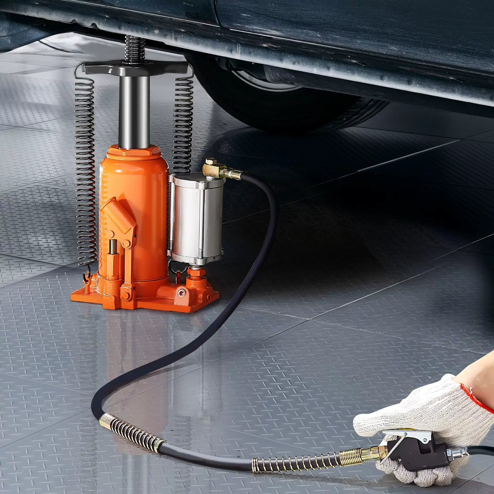 跨境专供20吨气动立顶液压立式气动千斤顶补换胎气顶汽修工具