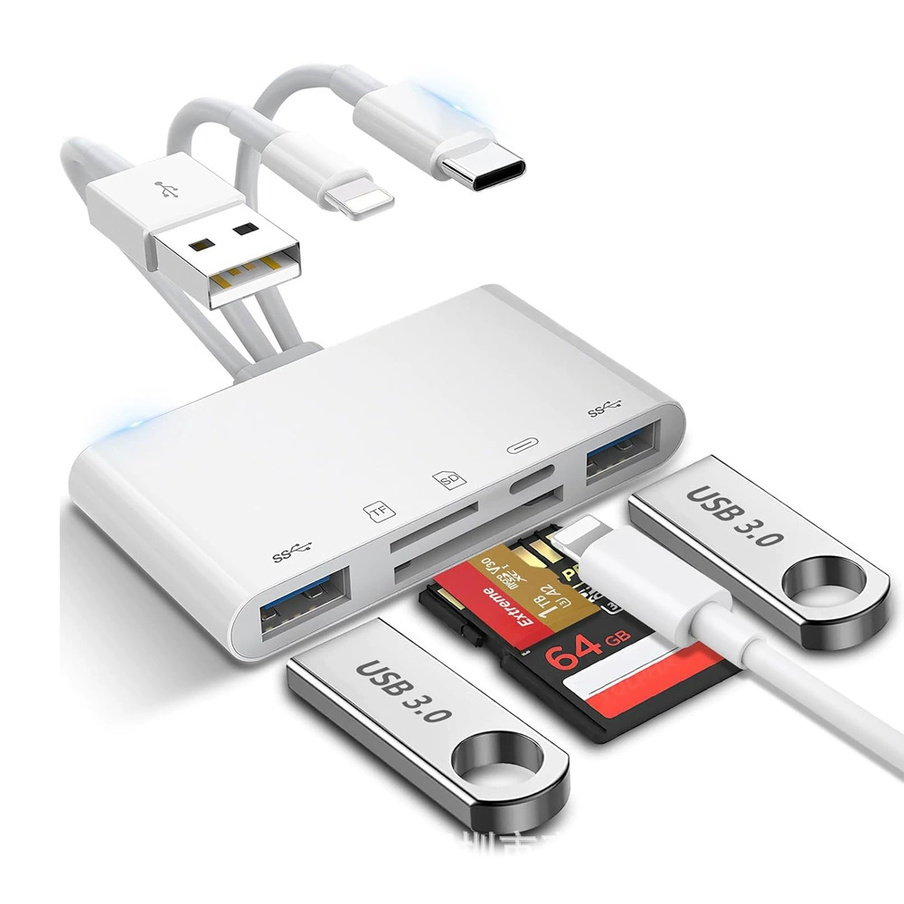 Популярный мобильный телефон «четыре в одном» OTG, многофункциональное устройство для чтения карт памяти мобильного телефона, камера с памятью SD, зарядка OTG, трансграничная CF/TF