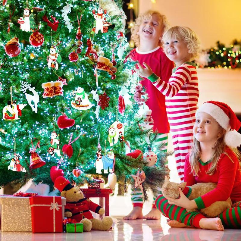20 個クリスマス木製装飾品クリスマスツリークリスマス吊り下げ装飾品詰め合わせ子犬クマクリスマスツリー装飾品|undefined
