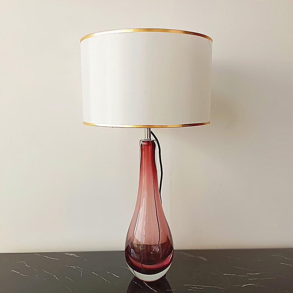 Modern simple creative purple transparent crystal table lamp Hotel Club bedroom luxury glass lamps in stock wholesale