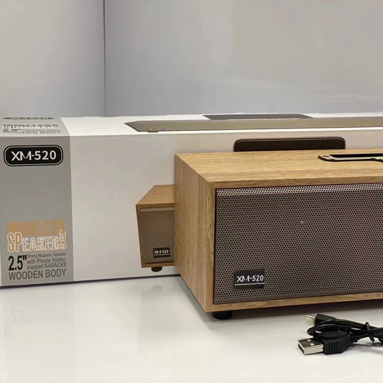 新型xm 520木製ブルートゥーススピーカー長条音覇携帯電話スタンド音響コンピュータデスクトップダブルスピーカー立体|undefined