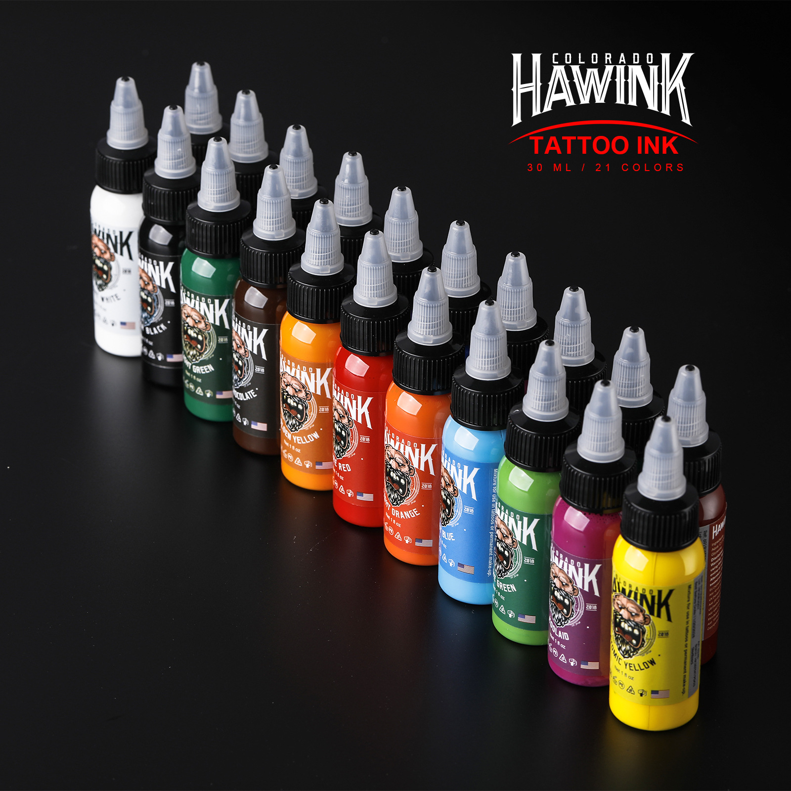 Hawink Tattoo Tinture Set 30ml Tintura de tatuaje REACH Color Tattoo Ink Set Equipos de tatuaje