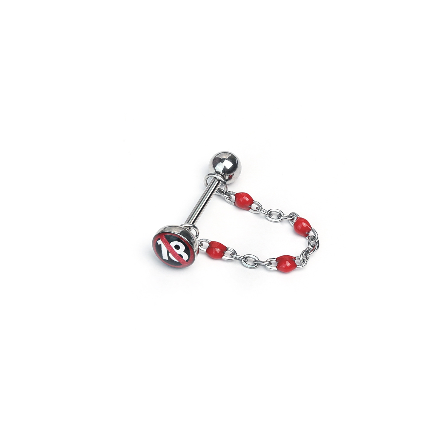 Labret stud lip piercing jewelry styling detail