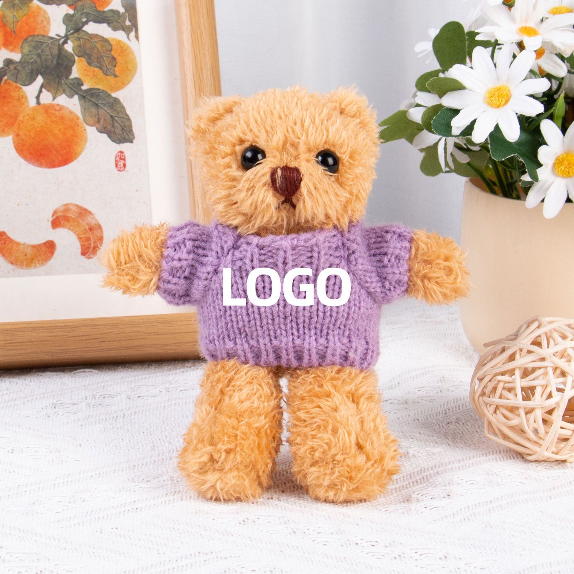 Teddy Bear Keychain Colgante Bolsa accesorios de ropa impresa LOGO vestido Teddy Teddy Doll juguetes de peluche