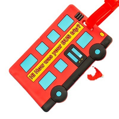 Cartoon square soft rubber luggage tag airplane logo boarding pass outdoor travel packing luggage check-in tag