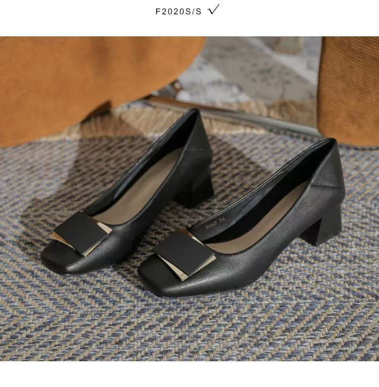 Unique Design, High-end Feel, Mid-heel Shallow Square-toed Women's Shoes, New Autumn Model, Comfortable For Long_voghion.com