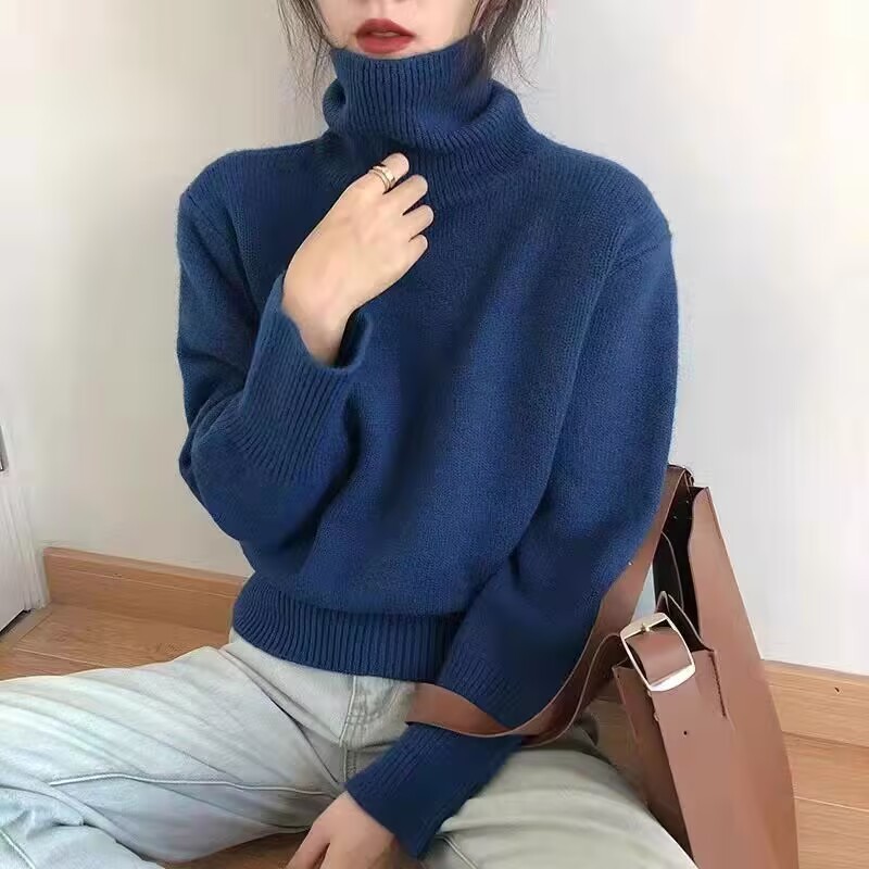 一件代发秋冬加厚一体绒加绒毛衣女冬半高领内搭水貂绒打底衫潮|undefined