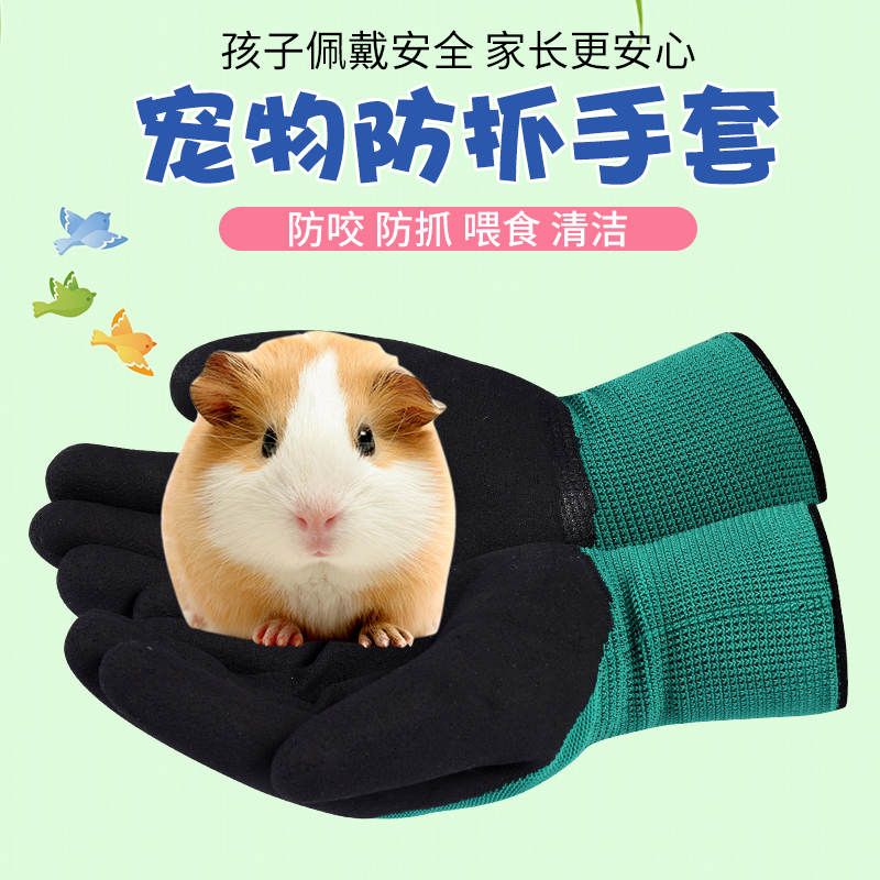 防咬手套仓鼠猫咪防抓训犬儿童训狗手套金丝熊抓咬金丝熊鹦鹉灵活