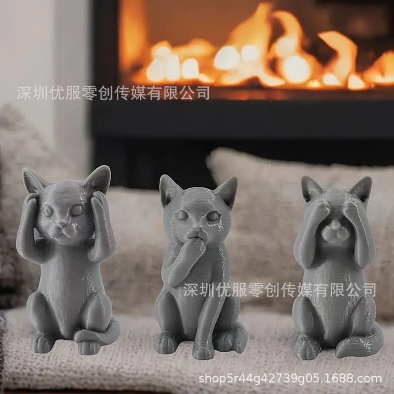 跨境爆款 VMAYAN 3pcs Three Wise Cats VMAYAN 3件套三智猫|undefined