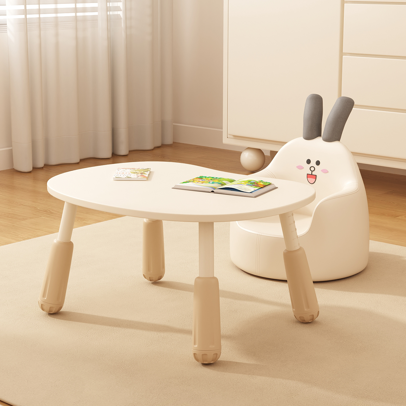 Peanut Table Baby Early Education Table Picture Book Reading Desk Children's Sofa Kindergarten Table and Chair Game Liftable Table