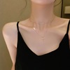 Cross -layer two -layer neck chain Cold fold -collarbone tide gesture style stack jewelry net red necklace direct broadcast supply manufacturers
