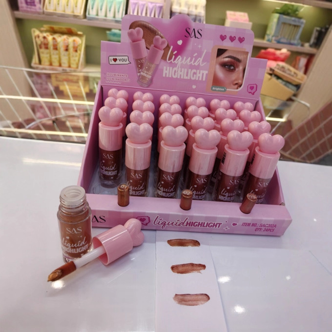 (caja de exhibición) SAS venta caliente transfronteriza líquido brillante, hidratante, reparador de belleza, rojo brillante al por mayor SAC202A + B