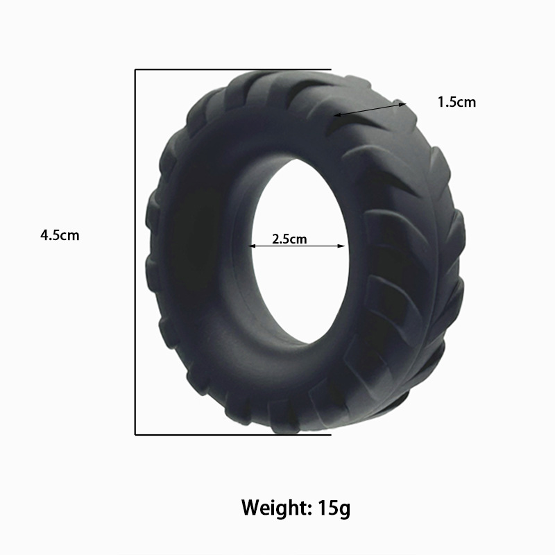 Men’s Liquid Silicone Bead Lock Delay Ring, Manual Control, Black — detail image 3