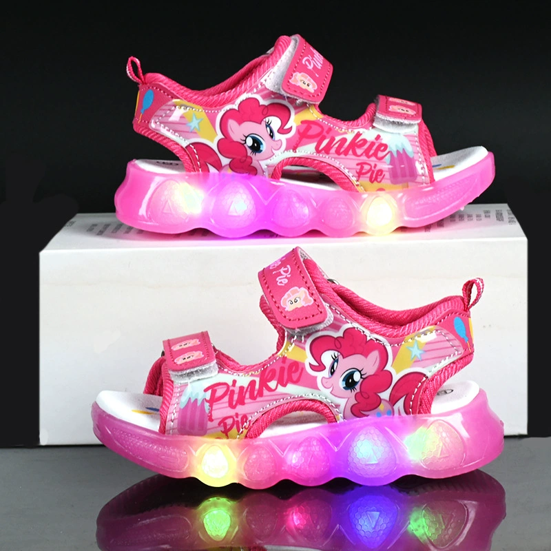 2024 новые мультяшные детские сандалии принцессы пони Поли милые девушки на мягкой подошве пляжные туфли сандалии