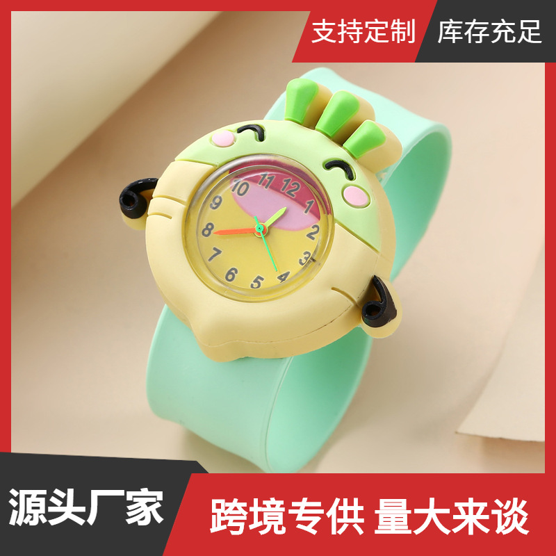 A08712-2 Children's Watch, Green Fashionable, Multiple Styles, Quartz Watch, Boys & Girls, Cartoon Style, Tap Tap Tap Tap Tap