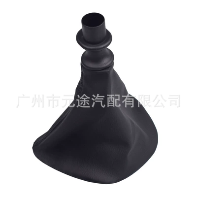 shift lever with dust – Sürətlər qutusu və əl tormozu başlıqları - sk-benz026-black-leather-black-stitch-gear-shift-cover