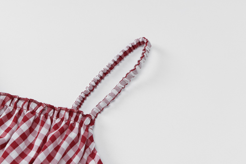 Women's Sexy Plaid Bikini High-waisted Two-piece Pant Set_voghion.com