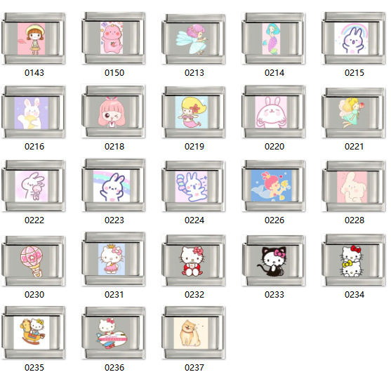 Personalized Italian Module Chain Kitty Cat Series DIY Stitching Bracelet Niche Youth Favorite Combination Bracelet