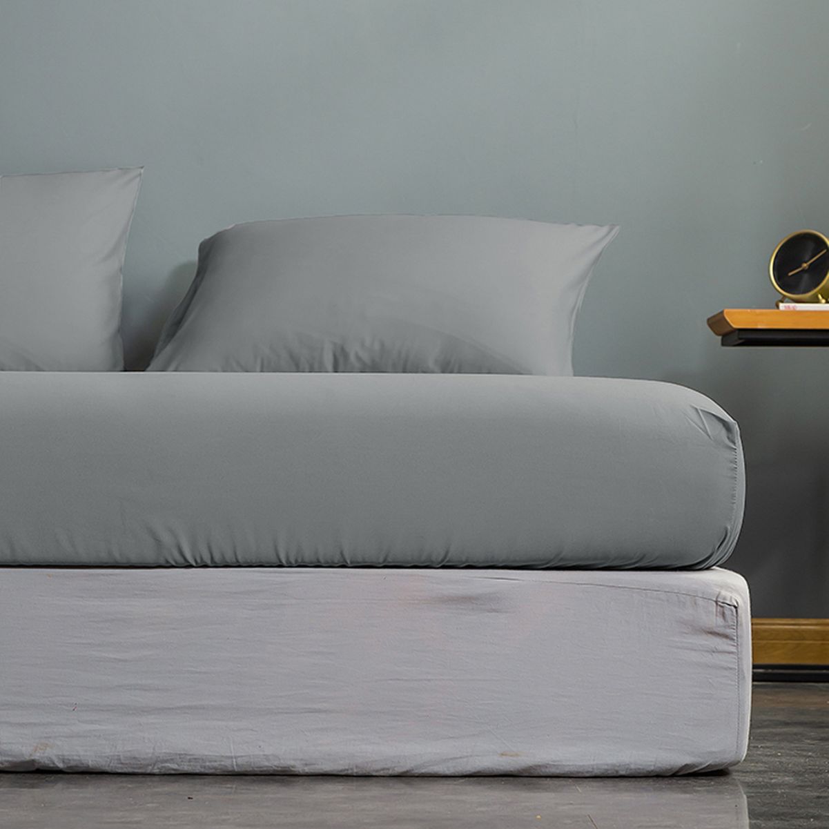 Lenzuola con angoli, tessili per la casa, biancheria da letto, coprimaterasso in fibra sintetica lavata giapponese in tinta unita_voghion.com