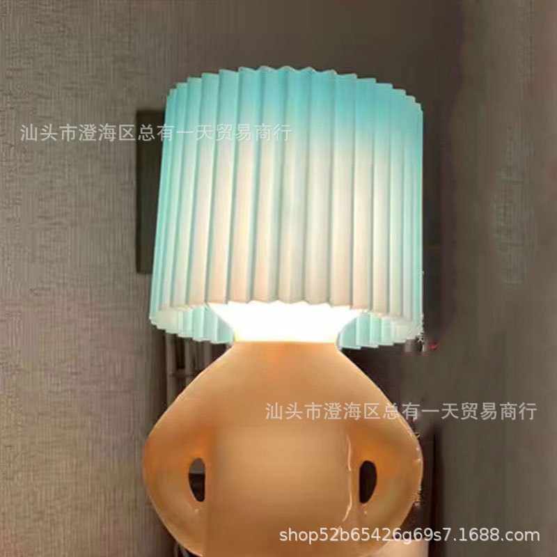 Lámpara de mesa de amor, creativo M R.P un poco tímido lámpara de mesa noche luz Naughty Boy lámpara de mesa Decoración