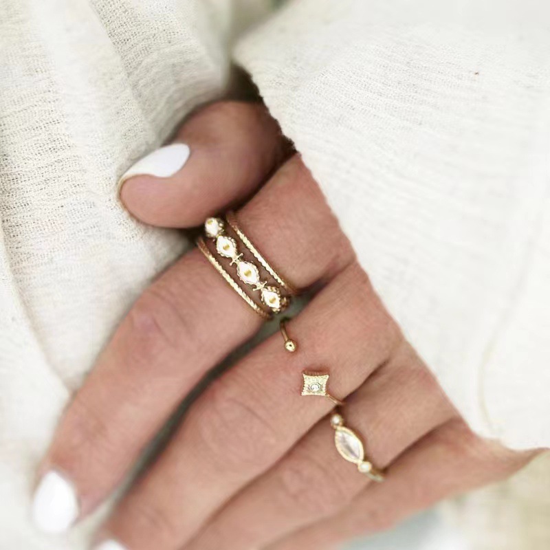 5g Weight Vacuum Plating Gold Plating Process Wholesale Jewelry Fashion Eye 304 Stainless Steel Artificial Gemstones 18K Gold Plated Plating Inlay Open Ring