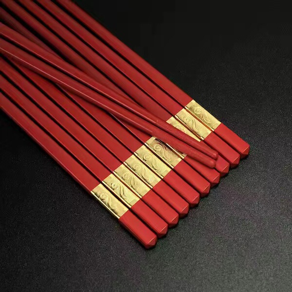 Red alloy chopsticks for weddings