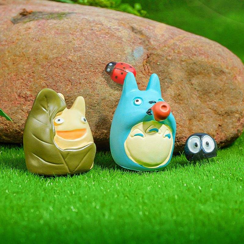 Micro paisaje decoración de dibujos animados spot pequeño jicha jiza ramita de PVC Totoro combinación adorno maceta planta verde muñeca