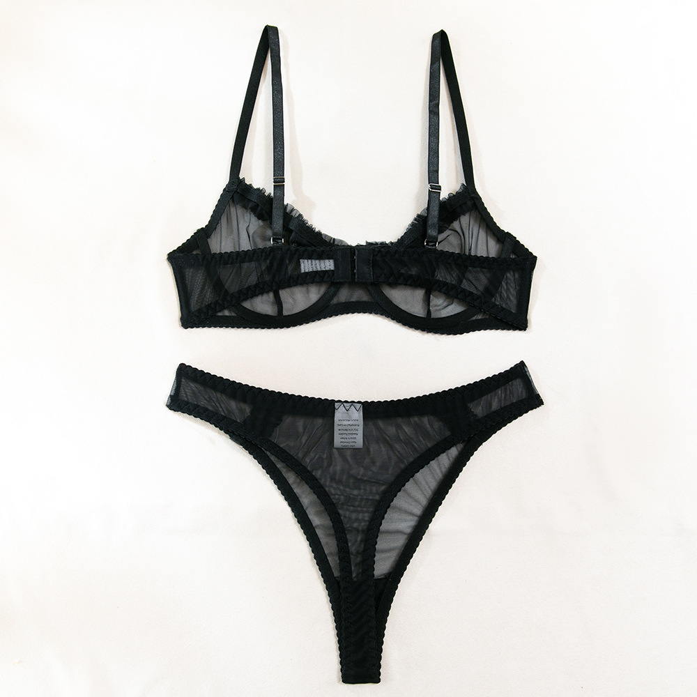 63g Weight Sexy Feel Of Sensation Bra&Panty Set Bra Category Polyester Fabric Type Gather, Breathable Function Solid Color Pattern 3/4 Cup Bra Cup All Seasons Season Simple Style Style Solid Color Sexy Gather Breathable Bra&Panty Set 11