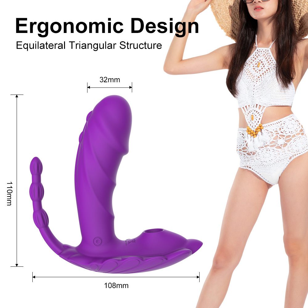 Fabricant et grossiste de sextoys féminins Mina, vibromasseur à succion sans fil portable avec télécommande et 8 fréquences_voghion.com