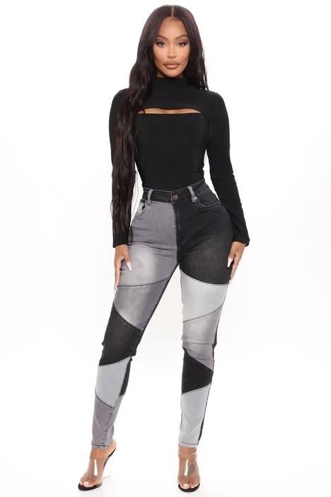 2021   Special Patchwork High Elastic Shaping Women Jeans Plus Size in Jeans