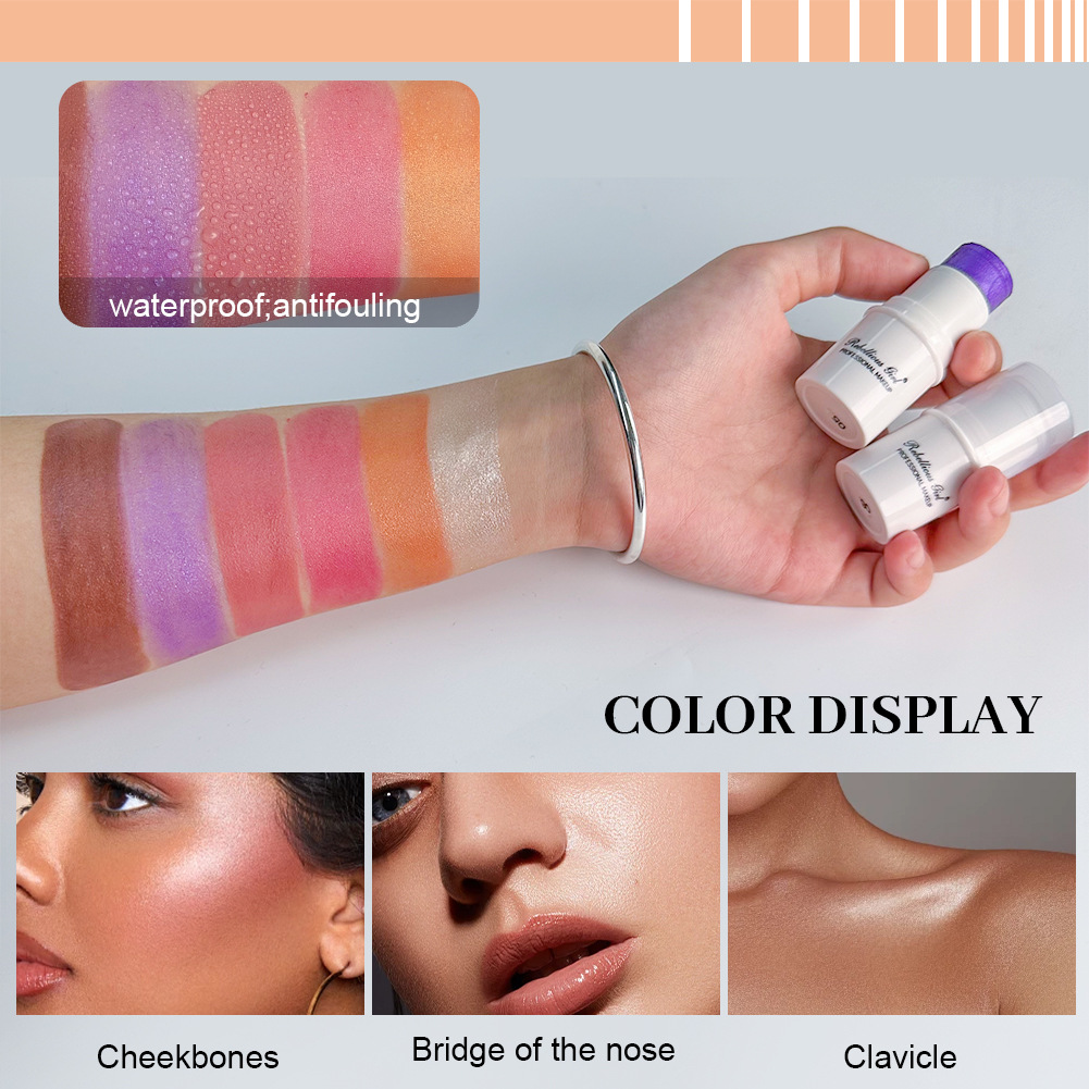 RG New Hot Lazy High-gloss Face Repair Sun Red Pearlescent Blush Cream Blush Stick Monochrome Matte Blush