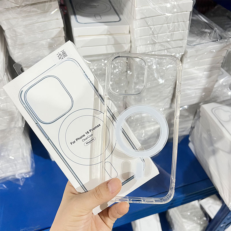 Funda magnética Magsafe para teléfono, compatible con Apple 17 Pro, acrílico transparente, 13 Pro, todo incluido, iPhone 16e