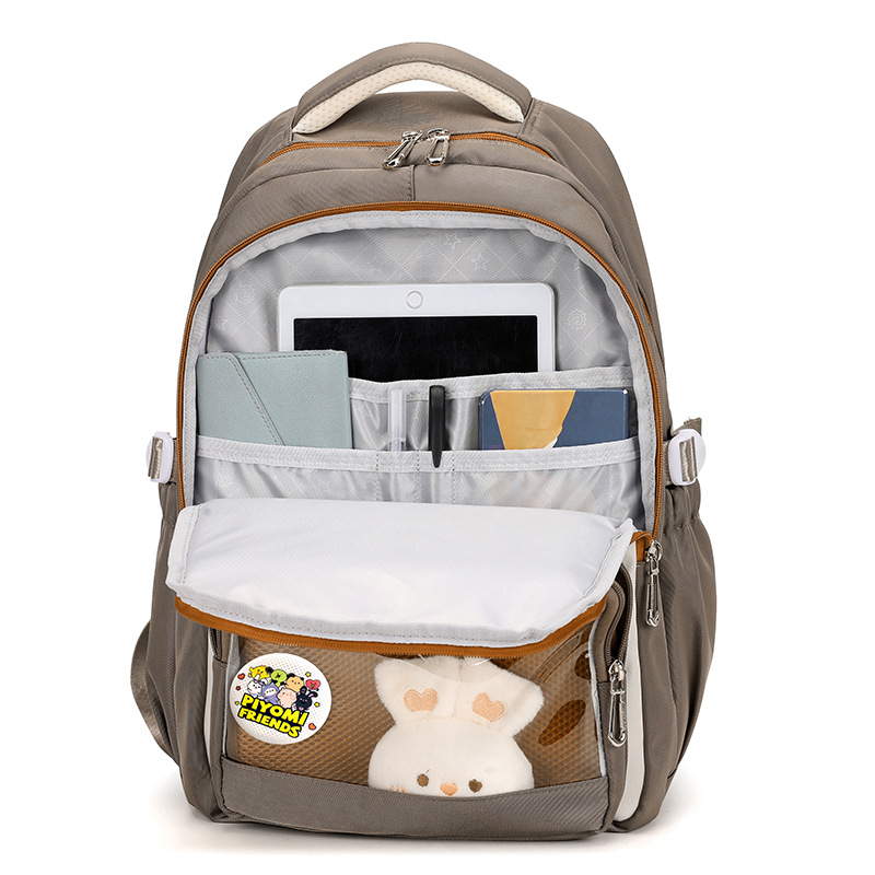 Mochila Jianglida de alta calidad para estudiantes de secundaria, para niñas, gran capacidad, negra, resistente a las manchas, mochila para estudiantes de secundaria.