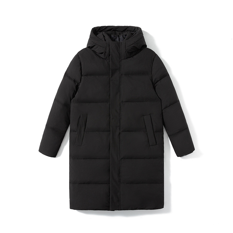 Invierno transfronterizo de tamaño medio largo plumón chaqueta de invierno hombre blanco chaqueta de invierno suelta chaqueta caliente con capuchón