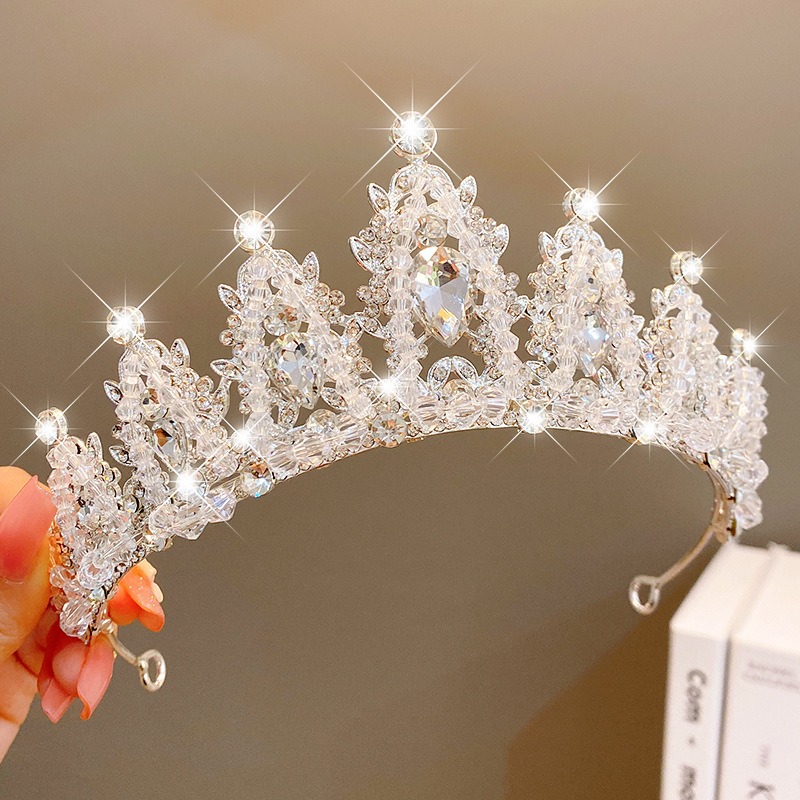 Tombro de corona para niños pequeña princesa corona diadema de cumpleaños accesorios para el cabello de cristal para niñas regalo de cumpleaños
