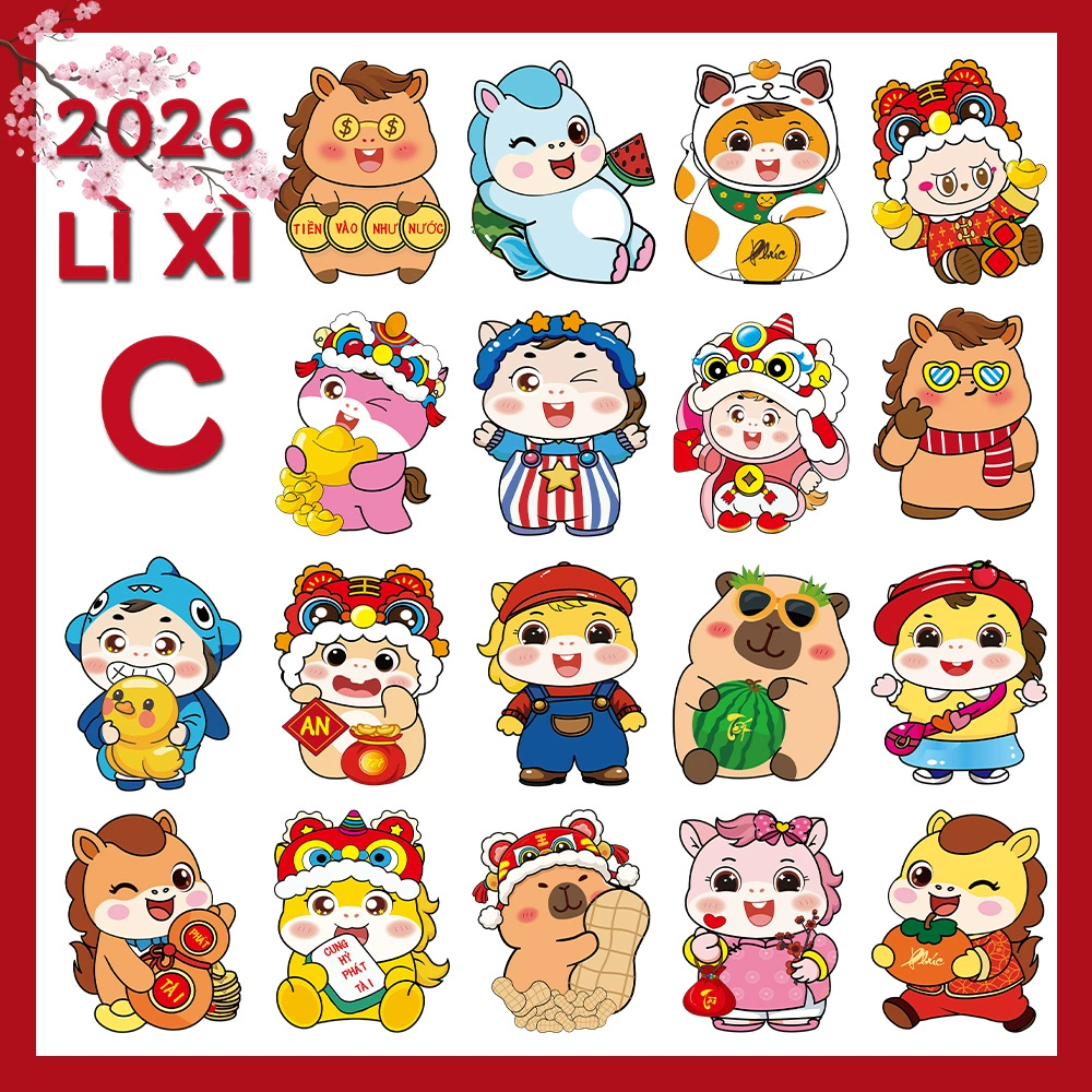 Красные конверты на год Лошади 2026, креативные новогодние 3D-конверты с мультяшным дизайном, оптовая продажа красных конвертов