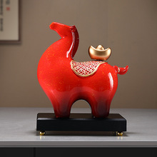 轻奢风马上有钱摆件客厅办公室装饰品创意元宝马摆件批发开业礼物