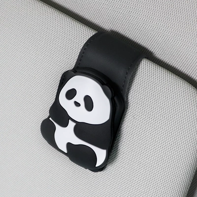 Car Glasses Clip/Bill Clip Car Sun Visor Storage - chubby-panda-style-b-black-u-shaped-eyeglass-clip