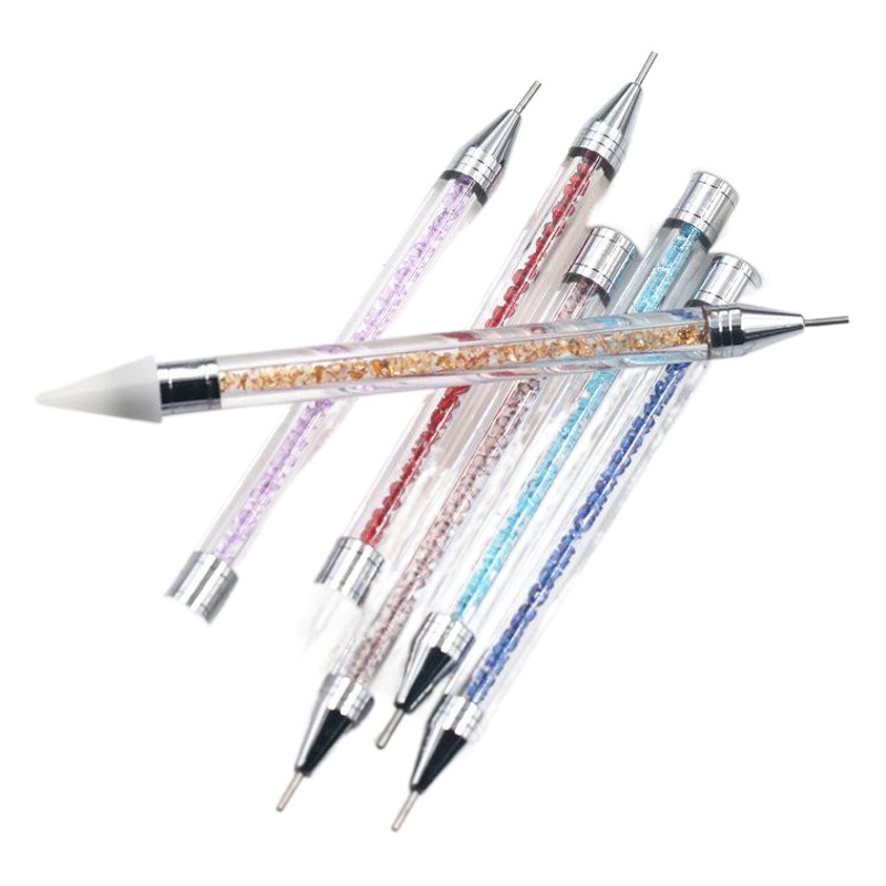 Cross-border Manicure Point Drill Tool Acrylic Double Point Drill Crayon Multifunctional Wax Point Drill Manicure Pen