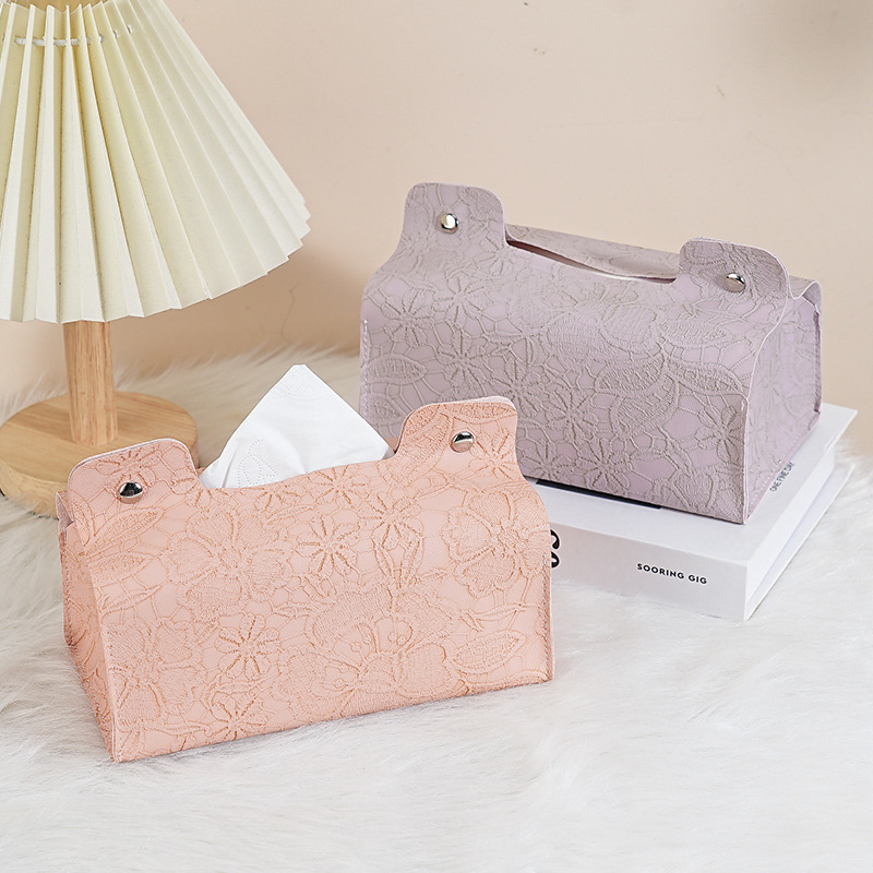 Botones de ratán de alto valor con patrón de hogar, decoración de comida especial de lujo ligero, caja de pañuelos, cubierta de pañuelos rectangular, premium