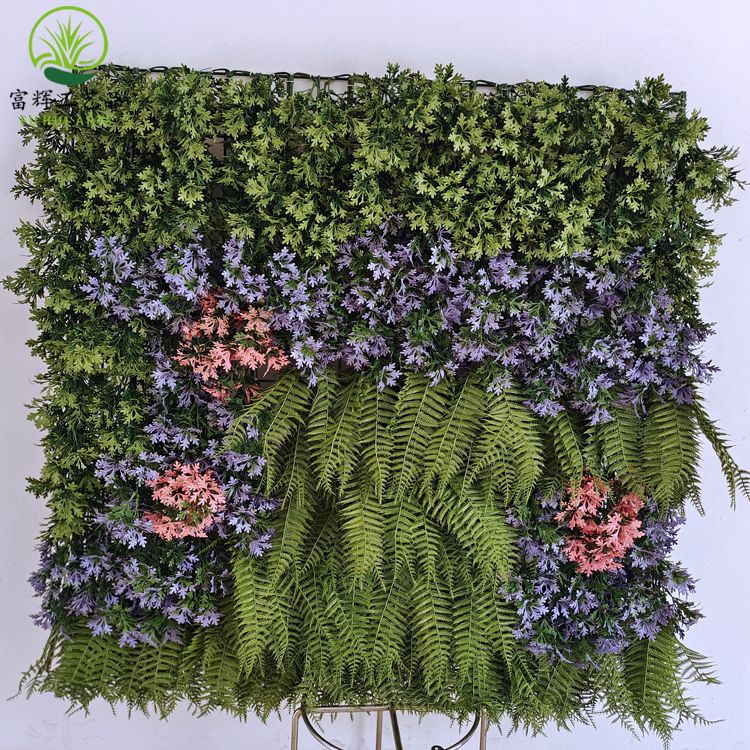 Simulated flame-retardant three-dimensional plant wall, green plant wall, background wall decoration, outdoor anti-UV green props and ornaments wholesale