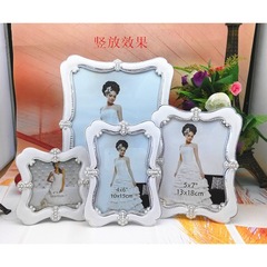 歐式高級輕奢樹脂相框創意銀邊滴膠婚紗照4/6/7/10/12寸相框批發