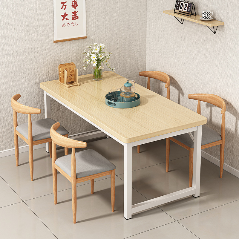 Simple Dining Table For Home Small Apartment Modern Simple Dining Table Rental Rectangular Dining Table Dining Table And Chair Combination
