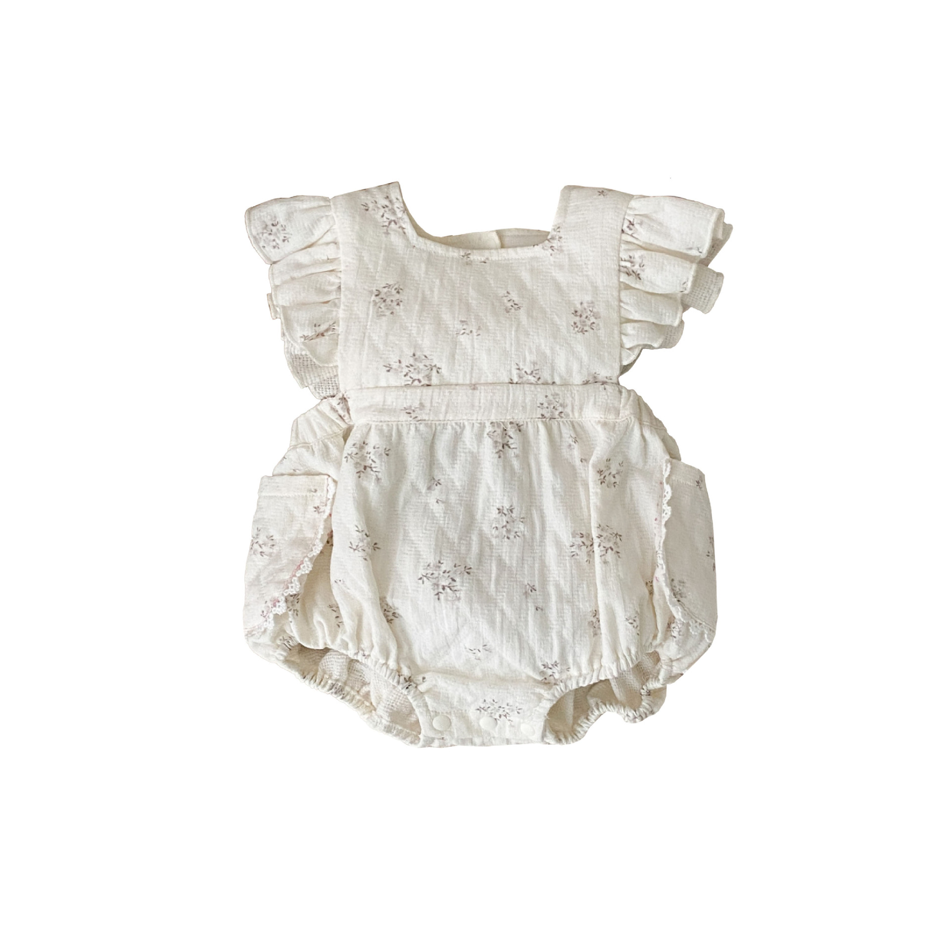 2025 bebé bebé primavera ropa para niños dulce floral sin mangas pedo abrigo triangular de solapa de encaje occidental