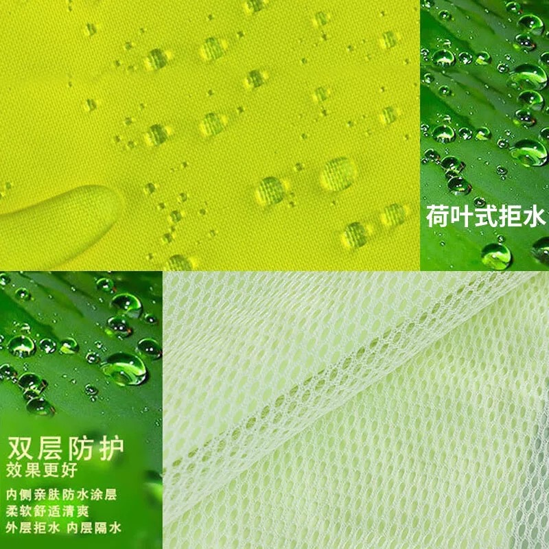 150D fluorescente verde Oxford tela de servicio de tráfico reflectante separación chaqueta lluvia saneamiento verde mantenimiento de carreteras chaqueta lluvia pantalones de lluvia