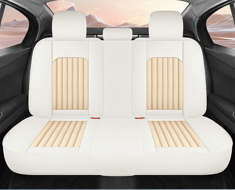Cross-Border Car Seat Cover for All Seasons, Hemp Style, Fully Enclosed, Breathable and Wear-Resistant, Universal Five-Seater Car Interior Cushion