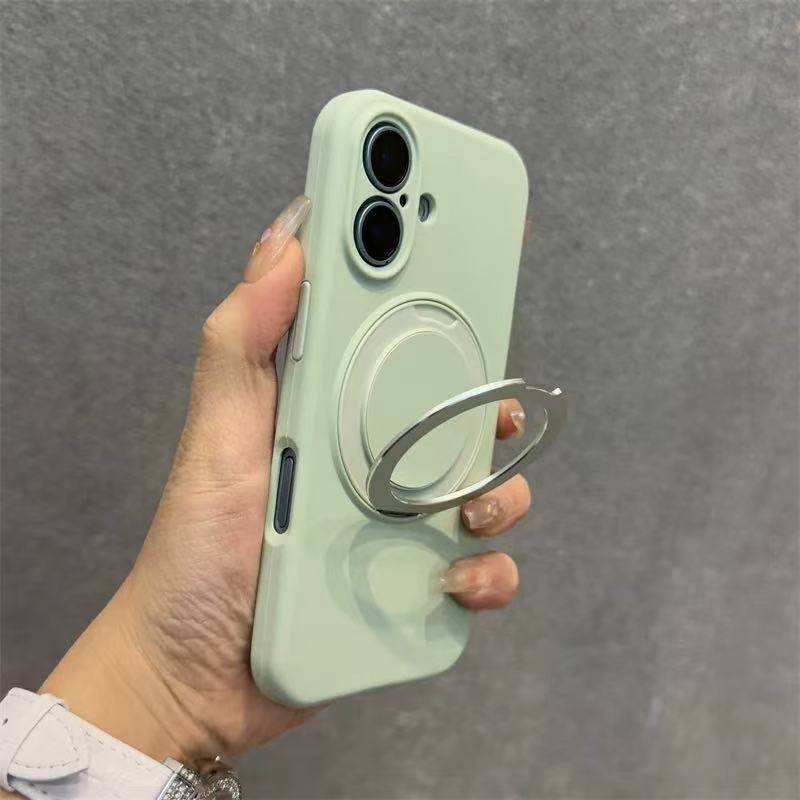 Soporte magnético 360 de color sólido simple para iPhone16ProMax/15 funda para teléfono móvil 13 Apple 14 cordón 16