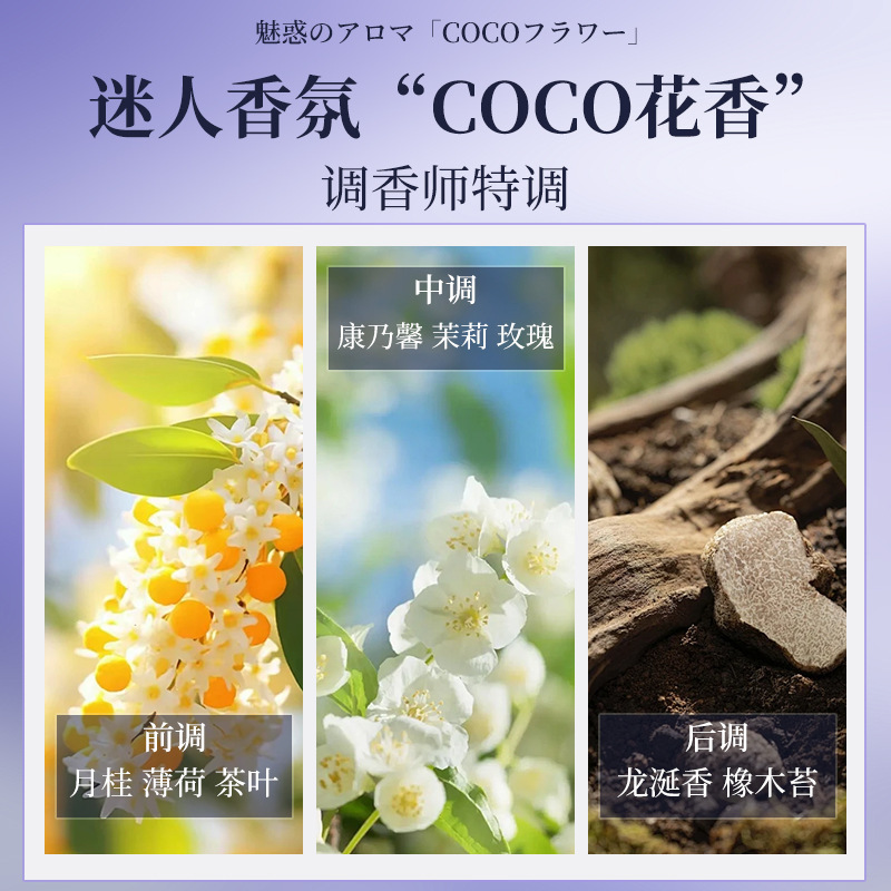 COCO香水洗发水洁净发丝控油去屑柔顺秀发泡沫绵密洗发露花香留香|undefined